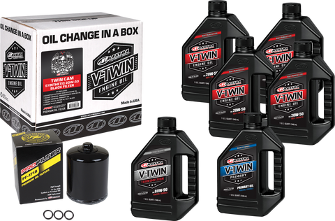 MAXIMA V-TWIN OIL CHANGE KIT SYN TWIN CAM BLACK FILTER
