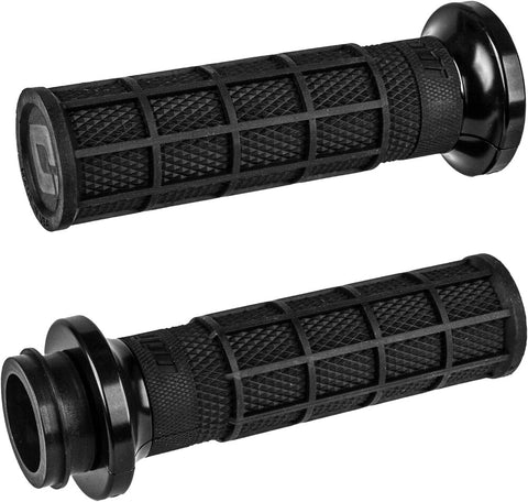 ODI LOCK ON WAFFLE STYLE GRIPS BLACK/BLACK FOR CABLE THROTTLE